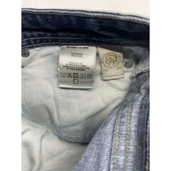 Diesel Jeans Men's W32 L32 Larkee ORUS7 Straight Buttonfly Relaxed Fit Dark Wash - Picture 7 of 9